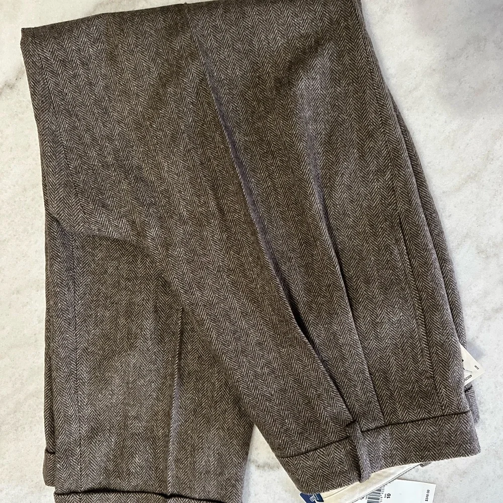 Ralph Lauren Taupe Herringbone Pants Size 10 - Picture 2 of 11